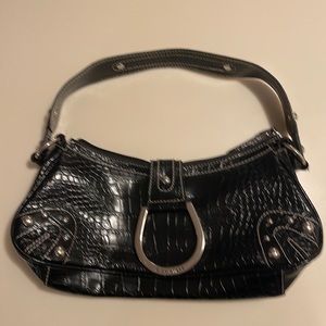 G by Guess black crocodile shoulder bag.